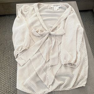 Cream & Black Polkadot Blouse